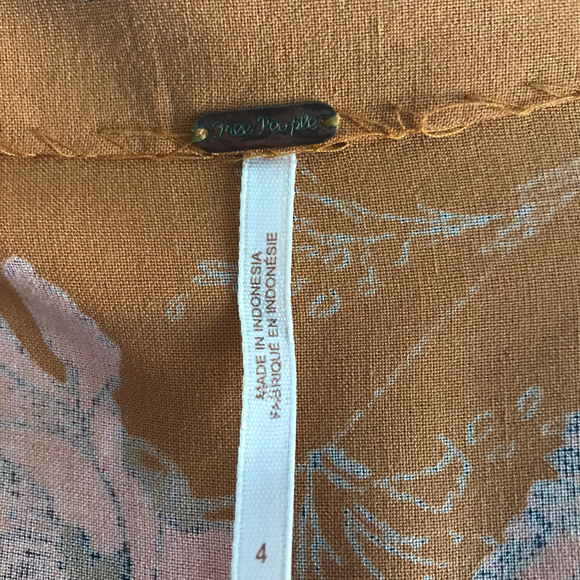 Free People Mini Dress V Neck Sz 4 (C18) - Picture 8 of 8